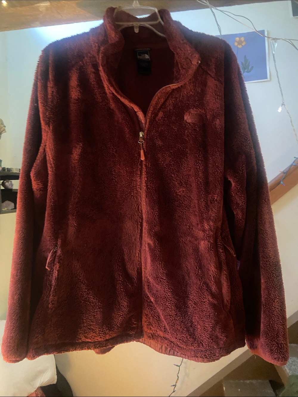 The North Face Women's Plush Full-Zip Teddy Jacket - Burgundy
